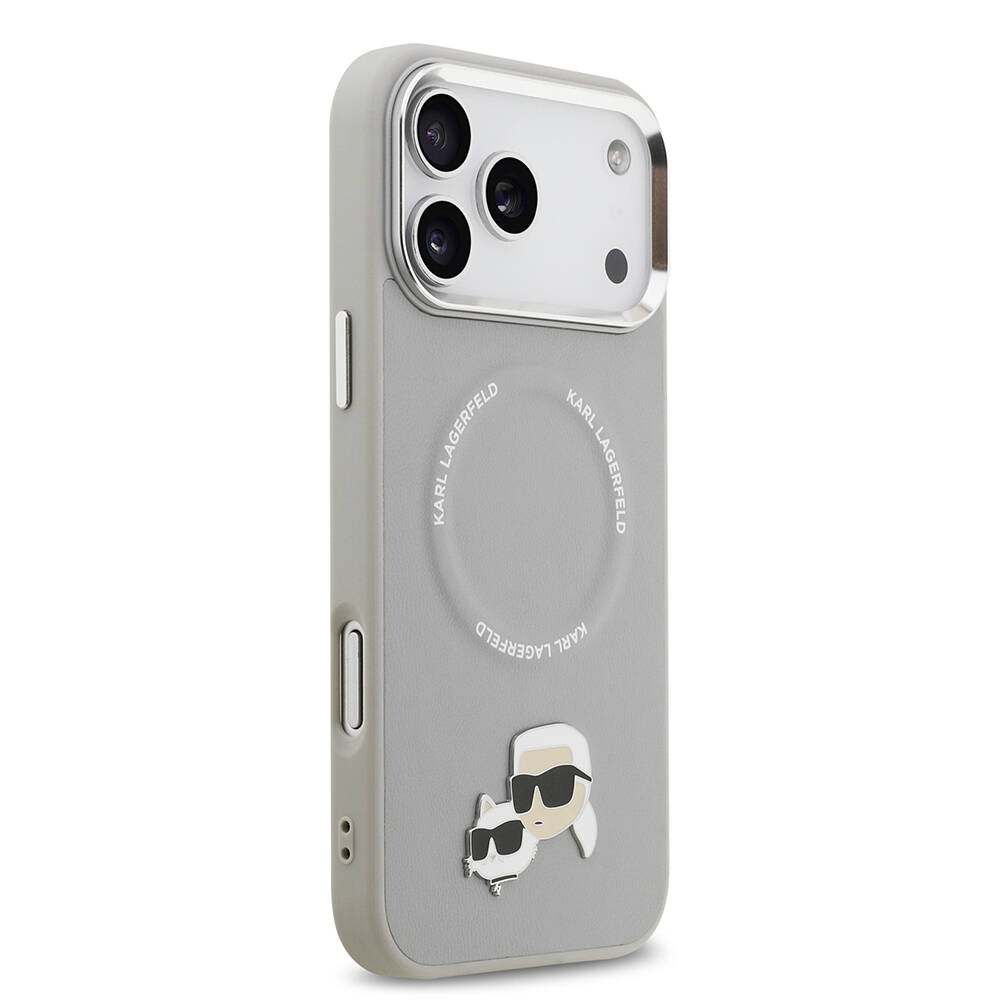Apple iPhone 17 Pro Max Kılıf Karl Lagerfeld Orjinal Lisanslı M-safe Şarj Özellikli Metal Kamera ve Buton Tasarımlı K&C PU Deri Kapak - 19