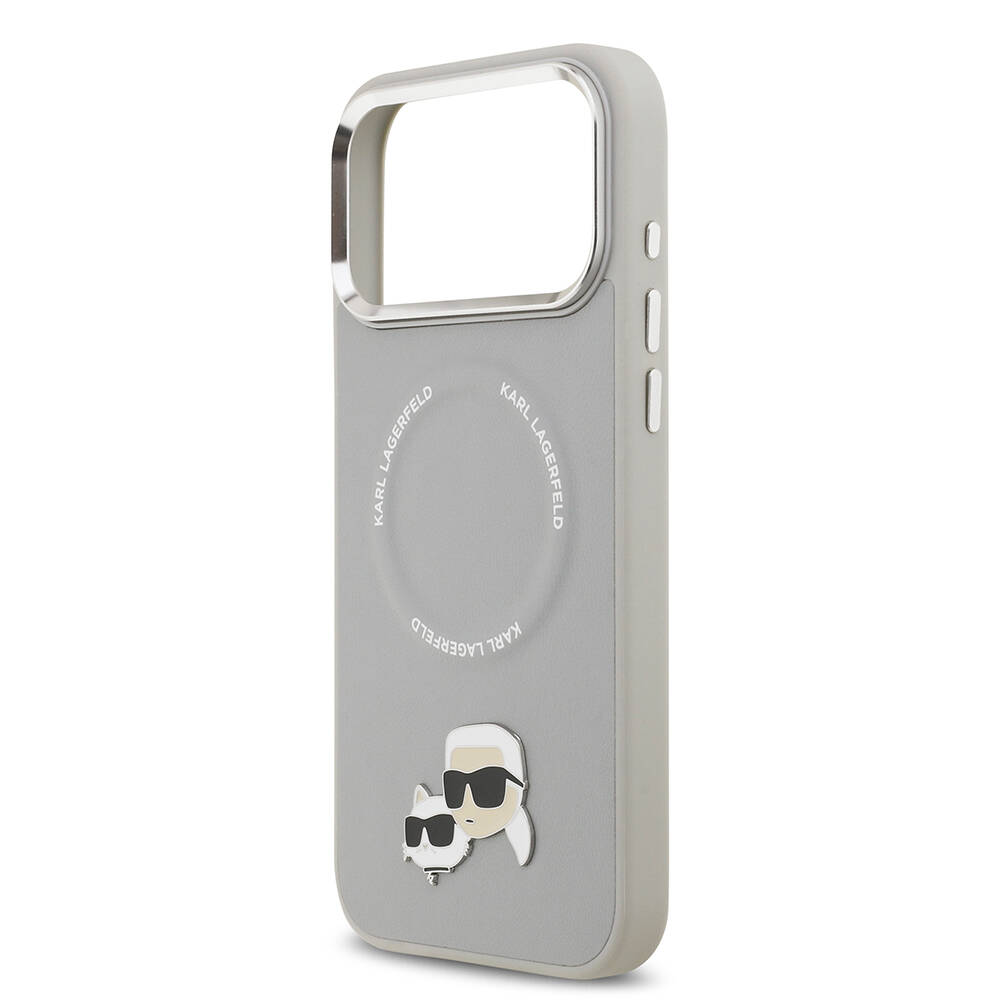 Apple iPhone 17 Pro Max Kılıf Karl Lagerfeld Orjinal Lisanslı M-safe Şarj Özellikli Metal Kamera ve Buton Tasarımlı K&C PU Deri Kapak - 21