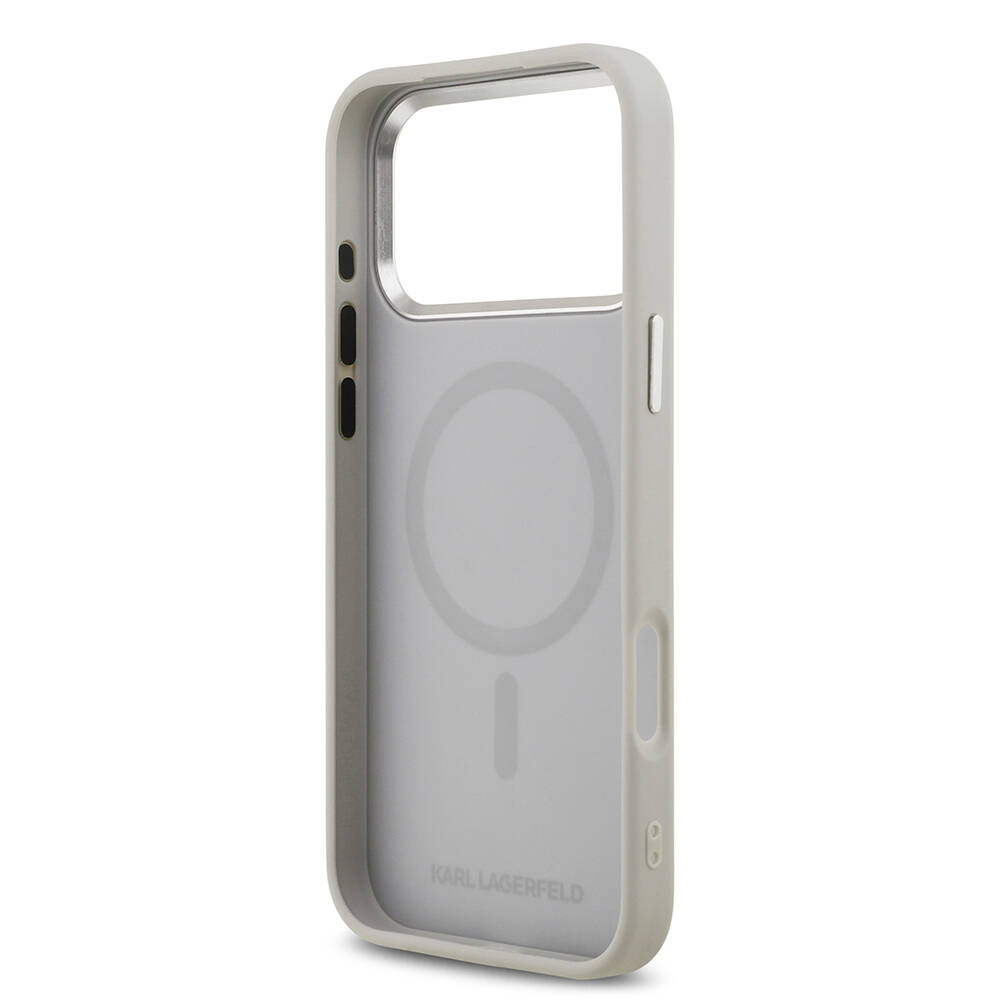 Apple iPhone 17 Pro Max Kılıf Karl Lagerfeld Orjinal Lisanslı M-safe Şarj Özellikli Metal Kamera ve Buton Tasarımlı K&C PU Deri Kapak - 22