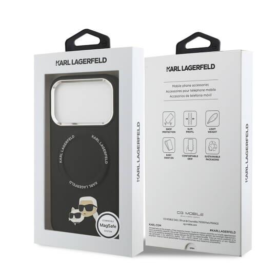 Apple iPhone 17 Pro Max Kılıf Karl Lagerfeld Orjinal Lisanslı M-safe Şarj Özellikli Metal Kamera ve Buton Tasarımlı K&C PU Deri Kapak - 23