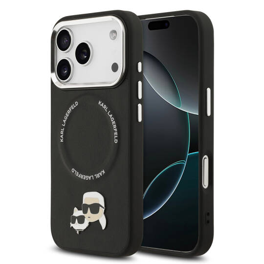 Apple iPhone 17 Pro Max Kılıf Karl Lagerfeld Orjinal Lisanslı M-safe Şarj Özellikli Metal Kamera ve Buton Tasarımlı K&C PU Deri Kapak - 3