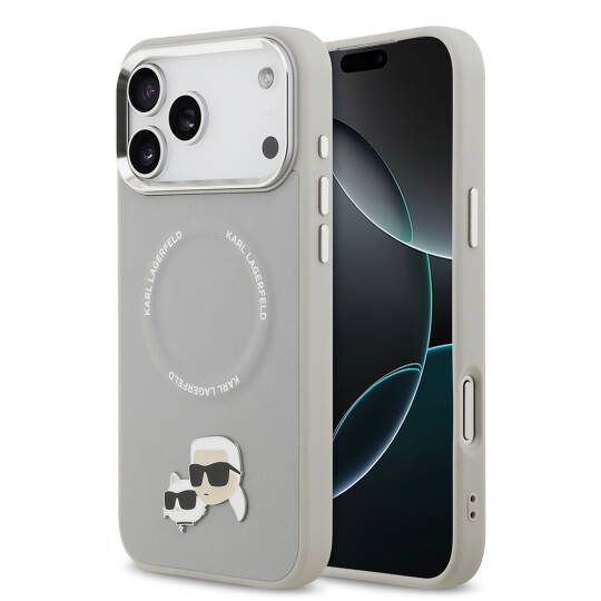 Apple iPhone 17 Pro Max Kılıf Karl Lagerfeld Orjinal Lisanslı M-safe Şarj Özellikli Metal Kamera ve Buton Tasarımlı K&C PU Deri Kapak - 2