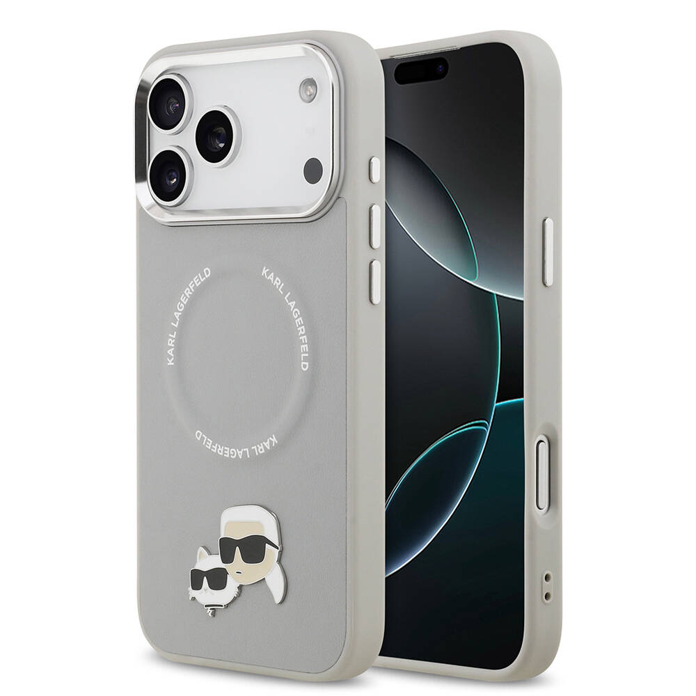 Apple iPhone 17 Pro Max Kılıf Karl Lagerfeld Orjinal Lisanslı M-safe Şarj Özellikli Metal Kamera ve Buton Tasarımlı K&C PU Deri Kapak - 2