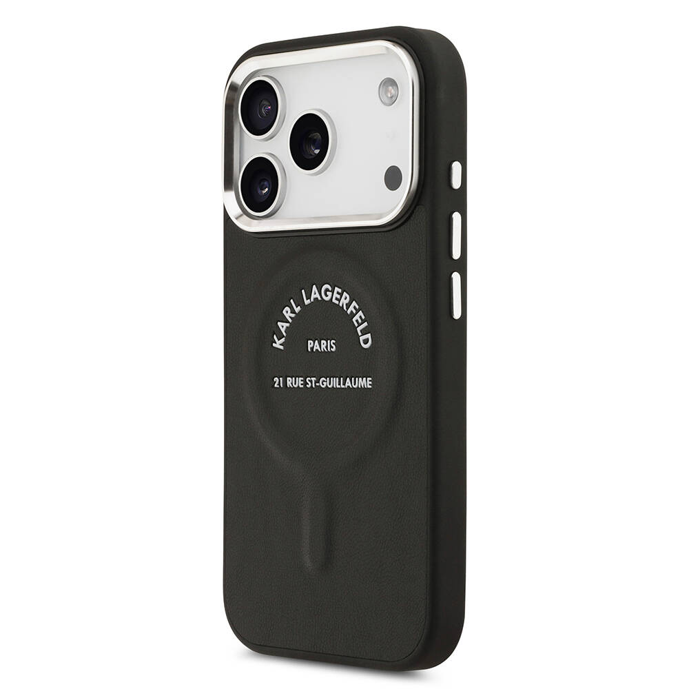 Apple iPhone 17 Pro Max Kılıf Karl Lagerfeld Orjinal Lisanslı M-safe Şarj Özellikli Metal Kamera ve Buton Tasarımlı Paris RSG PU Deri Kapak - 4