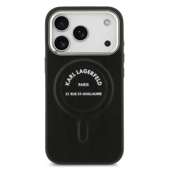 Apple iPhone 17 Pro Max Kılıf Karl Lagerfeld Orjinal Lisanslı M-safe Şarj Özellikli Metal Kamera ve Buton Tasarımlı Paris RSG PU Deri Kapak - 5