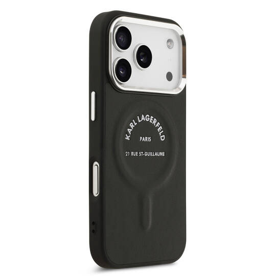 Apple iPhone 17 Pro Max Kılıf Karl Lagerfeld Orjinal Lisanslı M-safe Şarj Özellikli Metal Kamera ve Buton Tasarımlı Paris RSG PU Deri Kapak - 6