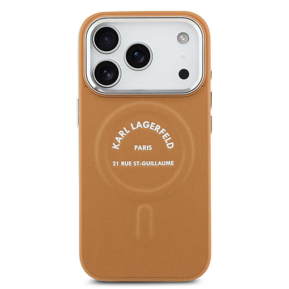 Apple iPhone 17 Pro Max Kılıf Karl Lagerfeld Orjinal Lisanslı M-safe Şarj Özellikli Metal Kamera ve Buton Tasarımlı Paris RSG PU Deri Kapak - 11