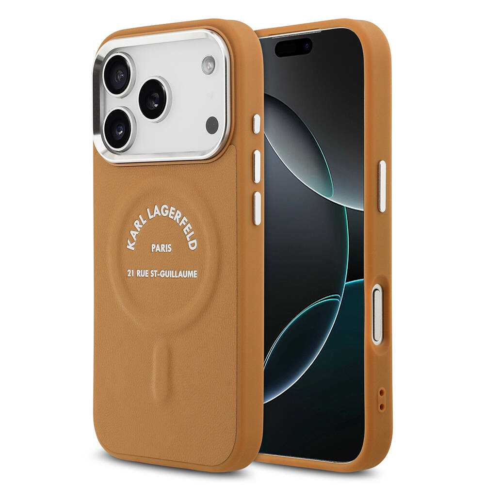 Apple iPhone 17 Pro Max Kılıf Karl Lagerfeld Orjinal Lisanslı M-safe Şarj Özellikli Metal Kamera ve Buton Tasarımlı Paris RSG PU Deri Kapak - 2