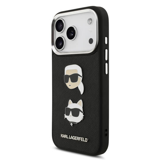 Apple iPhone 17 Pro Max Kılıf Karl Lagerfeld Orjinal Lisanslı Metal Logolu K&C Heads Pin Kapak - 4