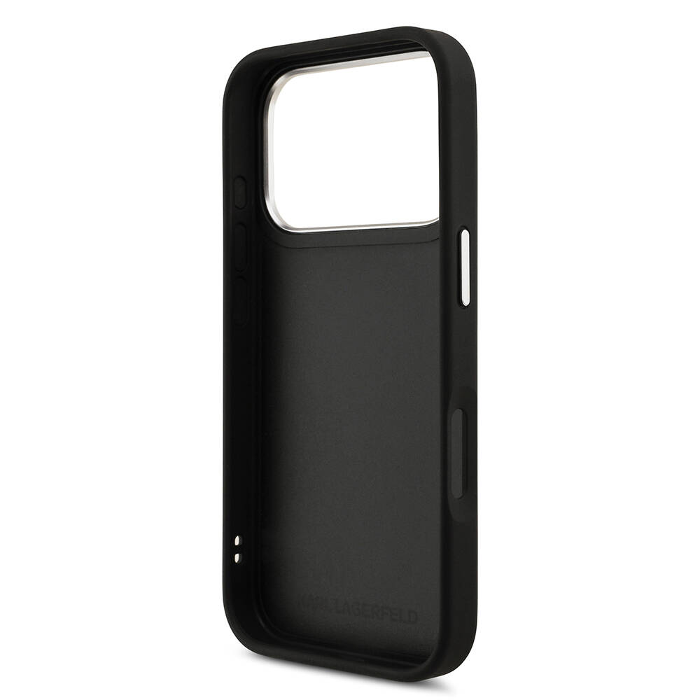 Apple iPhone 17 Pro Max Kılıf Karl Lagerfeld Orjinal Lisanslı Metal Logolu K&C Heads Pin Kapak - 9