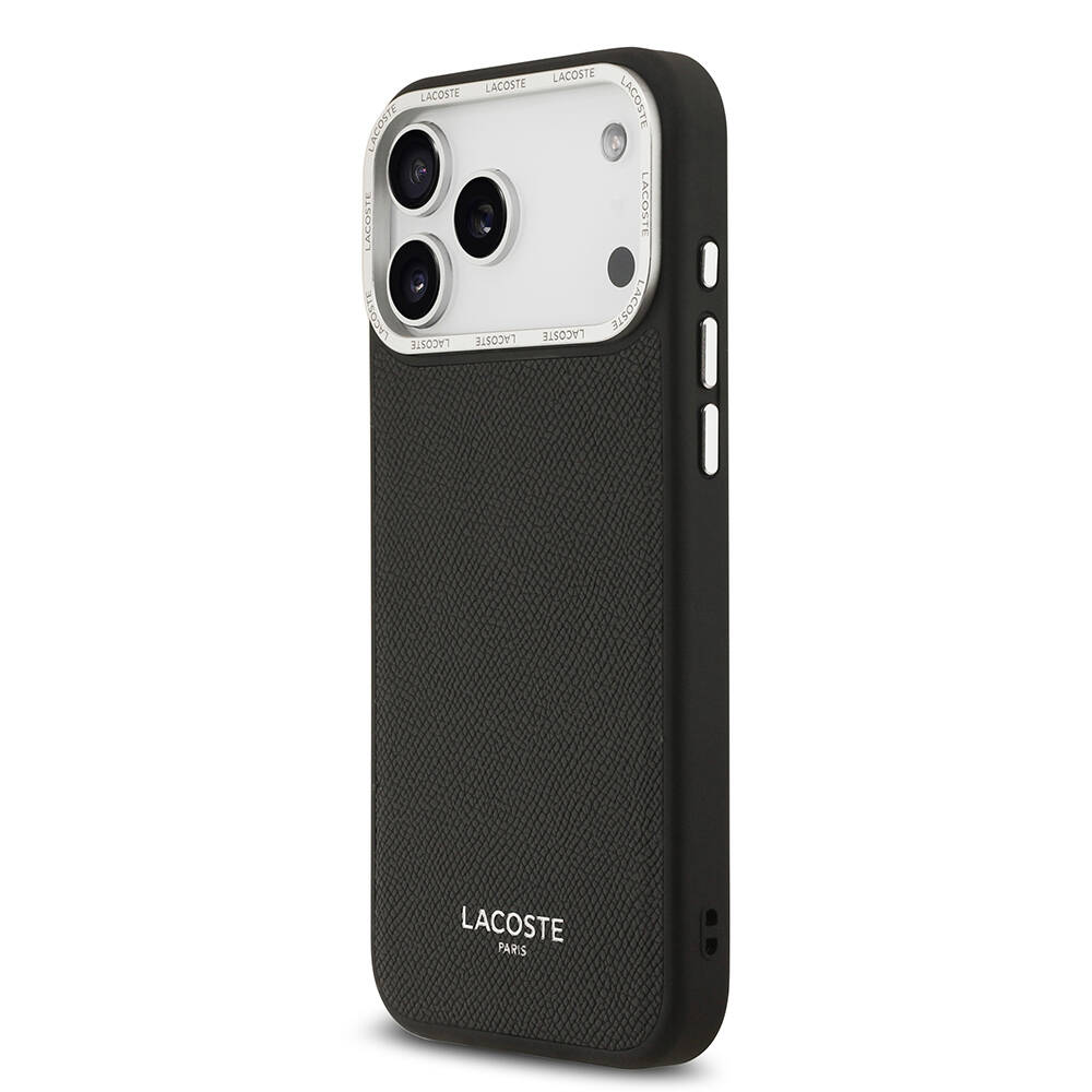 Apple iPhone 17 Pro Max Kılıf Lacoste Orjinal Lisanslı M-safe Şarj Özellikli Champs Elysees PU Deri Tasarımlı Kapak - 7