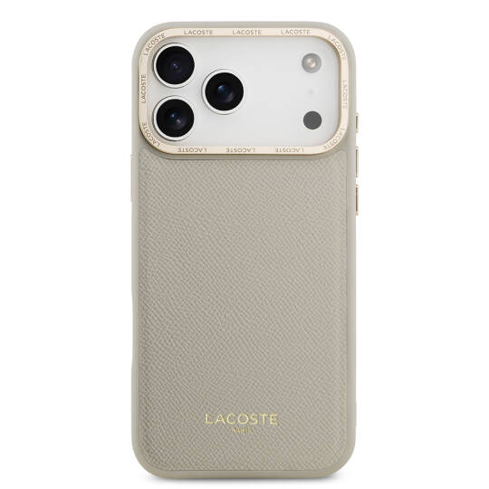 Apple iPhone 17 Pro Max Kılıf Lacoste Orjinal Lisanslı M-safe Şarj Özellikli Champs Elysees PU Deri Tasarımlı Kapak - 8