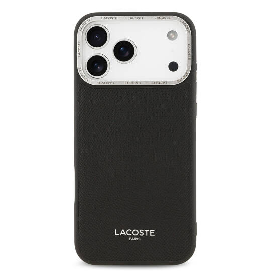 Apple iPhone 17 Pro Max Kılıf Lacoste Orjinal Lisanslı M-safe Şarj Özellikli Champs Elysees PU Deri Tasarımlı Kapak - 10