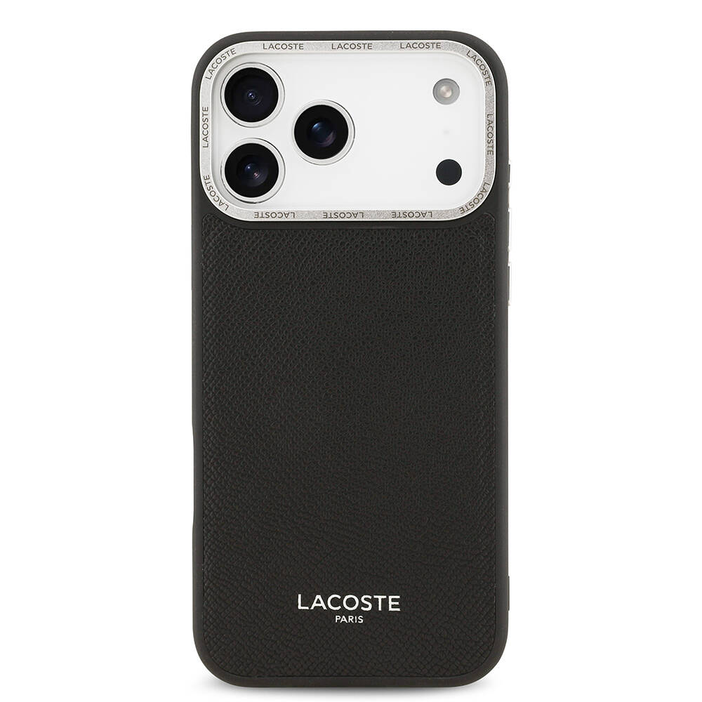 Apple iPhone 17 Pro Max Kılıf Lacoste Orjinal Lisanslı M-safe Şarj Özellikli Champs Elysees PU Deri Tasarımlı Kapak - 10