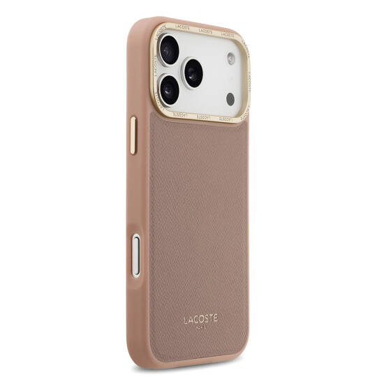 Apple iPhone 17 Pro Max Kılıf Lacoste Orjinal Lisanslı M-safe Şarj Özellikli Champs Elysees PU Deri Tasarımlı Kapak - 13