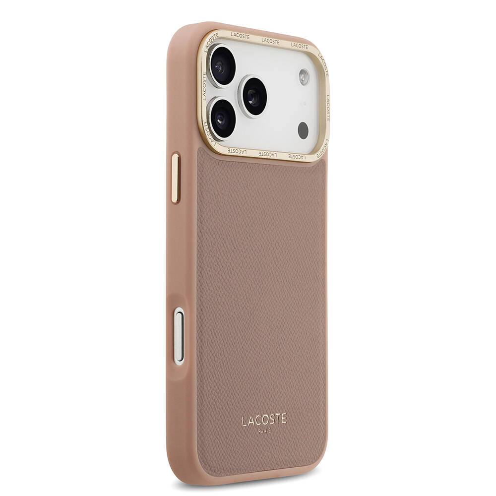 Apple iPhone 17 Pro Max Kılıf Lacoste Orjinal Lisanslı M-safe Şarj Özellikli Champs Elysees PU Deri Tasarımlı Kapak - 13