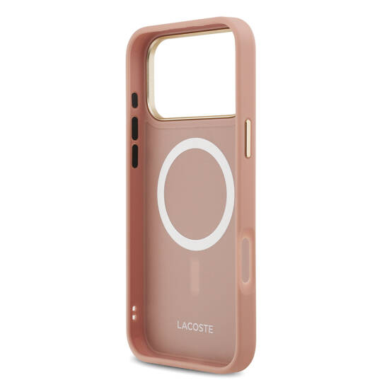 Apple iPhone 17 Pro Max Kılıf Lacoste Orjinal Lisanslı M-safe Şarj Özellikli Champs Elysees PU Deri Tasarımlı Kapak - 20