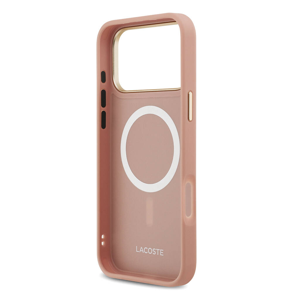 Apple iPhone 17 Pro Max Kılıf Lacoste Orjinal Lisanslı M-safe Şarj Özellikli Champs Elysees PU Deri Tasarımlı Kapak - 20