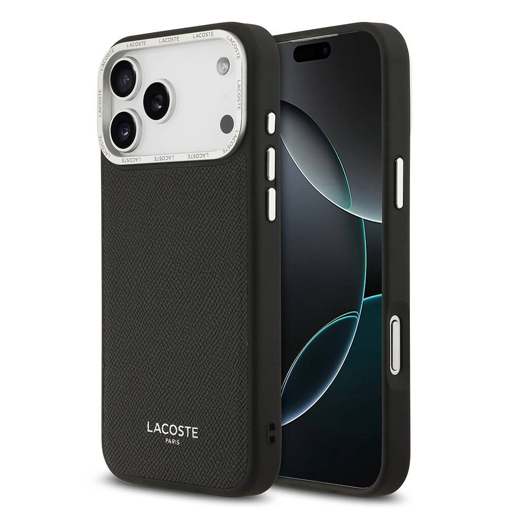 Apple iPhone 17 Pro Max Kılıf Lacoste Orjinal Lisanslı M-safe Şarj Özellikli Champs Elysees PU Deri Tasarımlı Kapak - 2