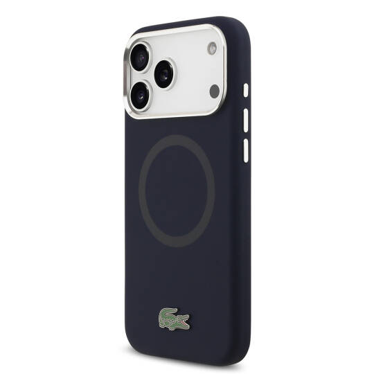 Apple iPhone 17 Pro Max Kılıf Lacoste Orjinal Lisanslı M-safe Şarj Özellikli İkonik Logolu Metal Kamera Çerçeveli Silikon Kapak - 6