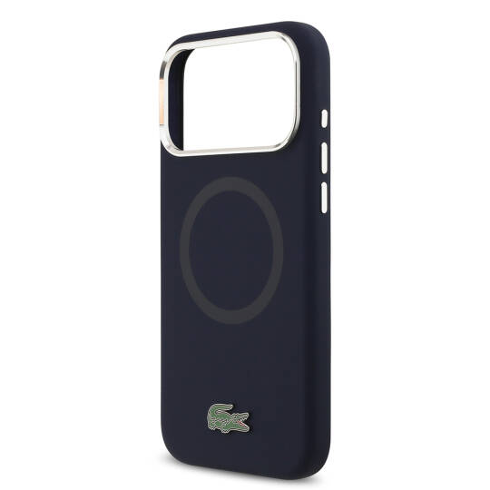 Apple iPhone 17 Pro Max Kılıf Lacoste Orjinal Lisanslı M-safe Şarj Özellikli İkonik Logolu Metal Kamera Çerçeveli Silikon Kapak - 10