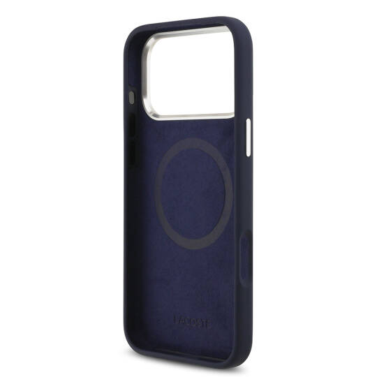 Apple iPhone 17 Pro Max Kılıf Lacoste Orjinal Lisanslı M-safe Şarj Özellikli İkonik Logolu Metal Kamera Çerçeveli Silikon Kapak - 11