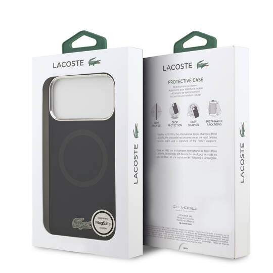 Apple iPhone 17 Pro Max Kılıf Lacoste Orjinal Lisanslı M-safe Şarj Özellikli İkonik Logolu Metal Kamera Çerçeveli Silikon Kapak - 12