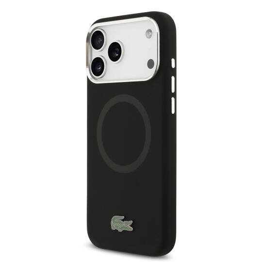 Apple iPhone 17 Pro Max Kılıf Lacoste Orjinal Lisanslı M-safe Şarj Özellikli İkonik Logolu Metal Kamera Çerçeveli Silikon Kapak - 13