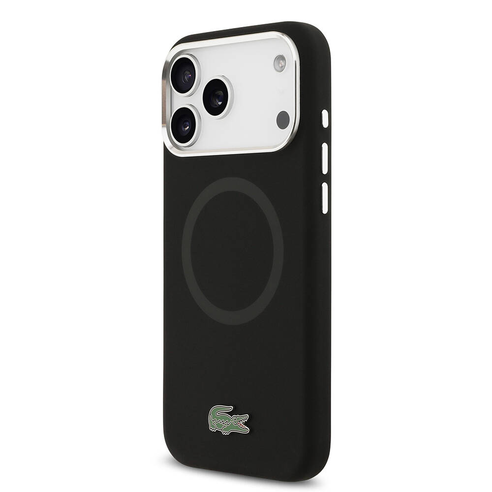 Apple iPhone 17 Pro Max Kılıf Lacoste Orjinal Lisanslı M-safe Şarj Özellikli İkonik Logolu Metal Kamera Çerçeveli Silikon Kapak - 13