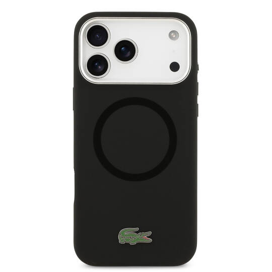 Apple iPhone 17 Pro Max Kılıf Lacoste Orjinal Lisanslı M-safe Şarj Özellikli İkonik Logolu Metal Kamera Çerçeveli Silikon Kapak - 14