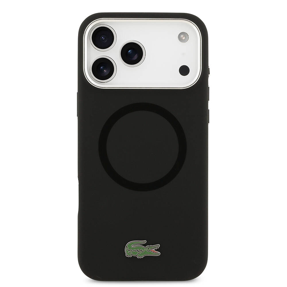 Apple iPhone 17 Pro Max Kılıf Lacoste Orjinal Lisanslı M-safe Şarj Özellikli İkonik Logolu Metal Kamera Çerçeveli Silikon Kapak - 14