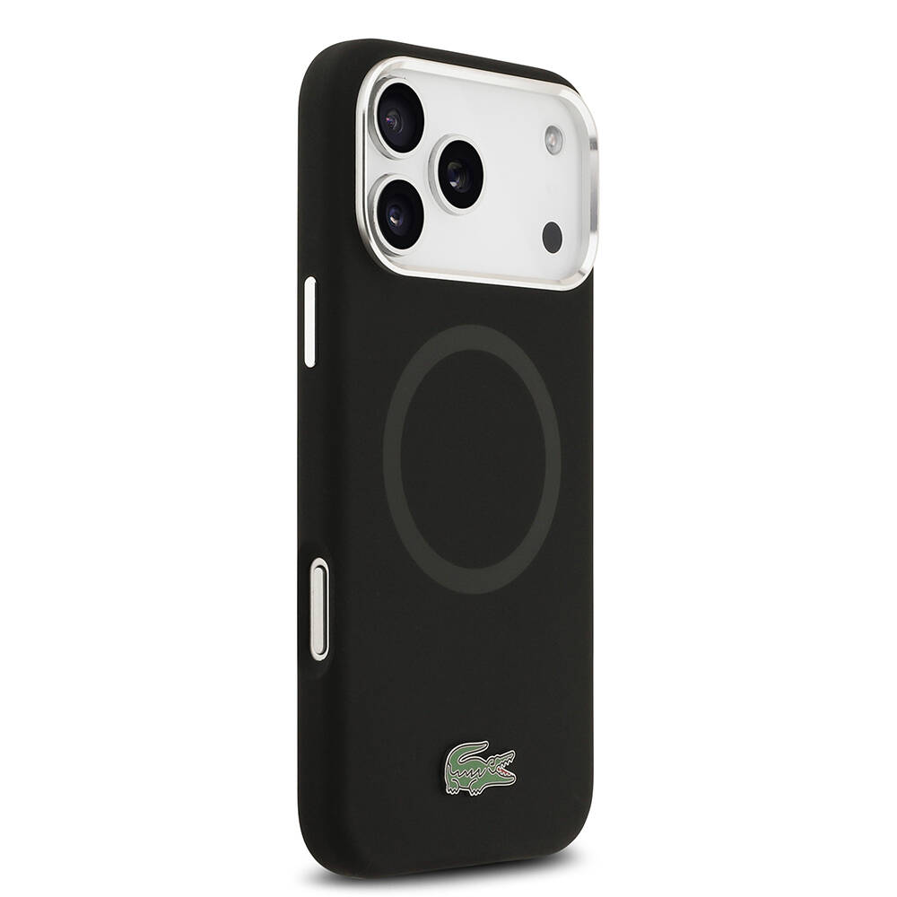 Apple iPhone 17 Pro Max Kılıf Lacoste Orjinal Lisanslı M-safe Şarj Özellikli İkonik Logolu Metal Kamera Çerçeveli Silikon Kapak - 15