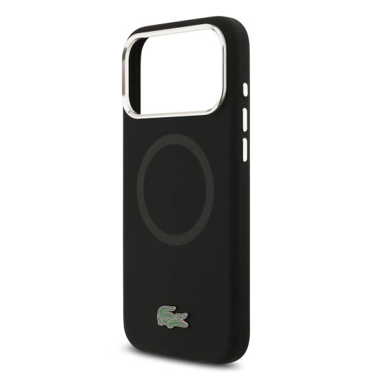 Apple iPhone 17 Pro Max Kılıf Lacoste Orjinal Lisanslı M-safe Şarj Özellikli İkonik Logolu Metal Kamera Çerçeveli Silikon Kapak - 17