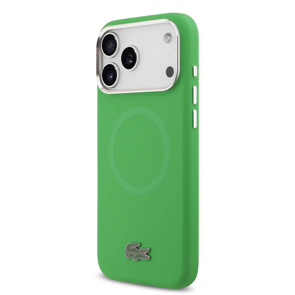 Apple iPhone 17 Pro Max Kılıf Lacoste Orjinal Lisanslı M-safe Şarj Özellikli İkonik Logolu Metal Kamera Çerçeveli Silikon Kapak - 20