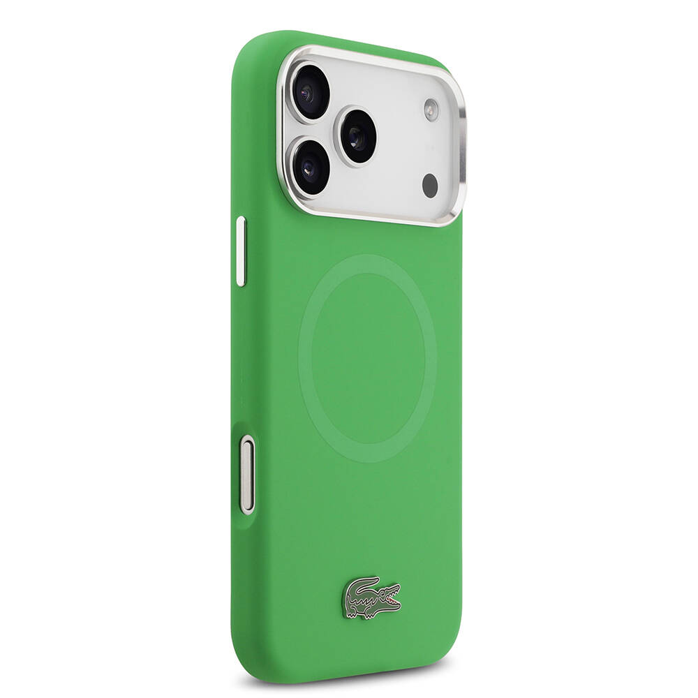 Apple iPhone 17 Pro Max Kılıf Lacoste Orjinal Lisanslı M-safe Şarj Özellikli İkonik Logolu Metal Kamera Çerçeveli Silikon Kapak - 22