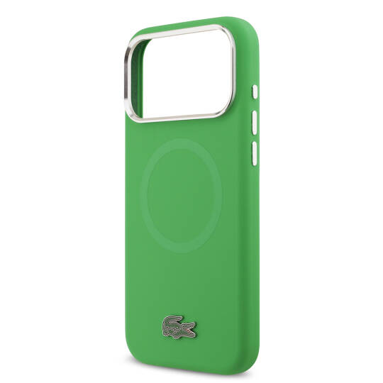 Apple iPhone 17 Pro Max Kılıf Lacoste Orjinal Lisanslı M-safe Şarj Özellikli İkonik Logolu Metal Kamera Çerçeveli Silikon Kapak - 24