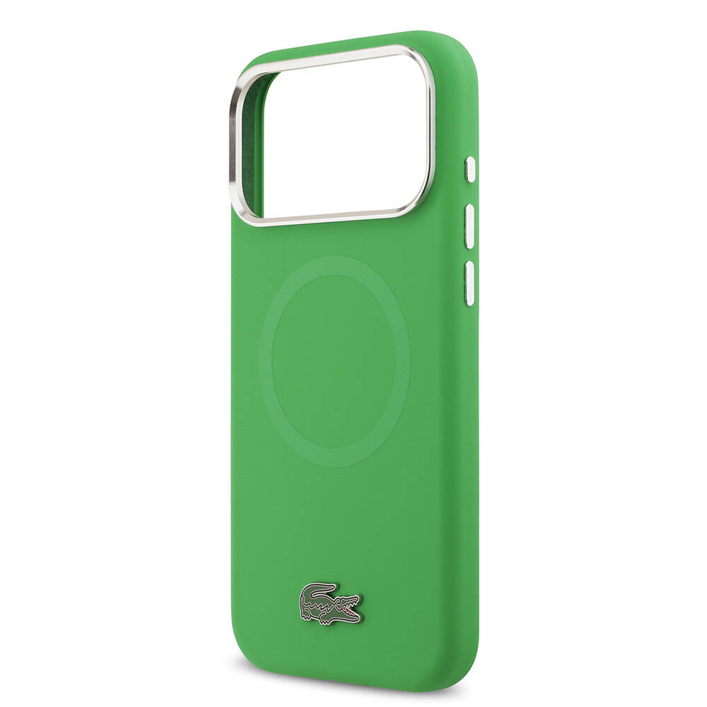 Apple iPhone 17 Pro Max Kılıf Lacoste Orjinal Lisanslı M-safe Şarj Özellikli İkonik Logolu Metal Kamera Çerçeveli Silikon Kapak - 24