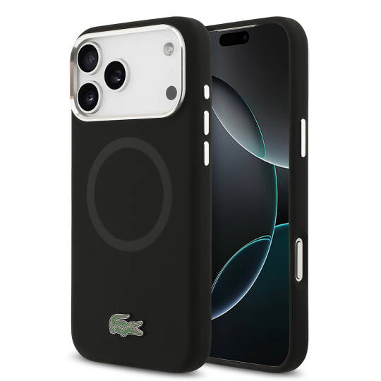 Apple iPhone 17 Pro Max Kılıf Lacoste Orjinal Lisanslı M-safe Şarj Özellikli İkonik Logolu Metal Kamera Çerçeveli Silikon Kapak - 4