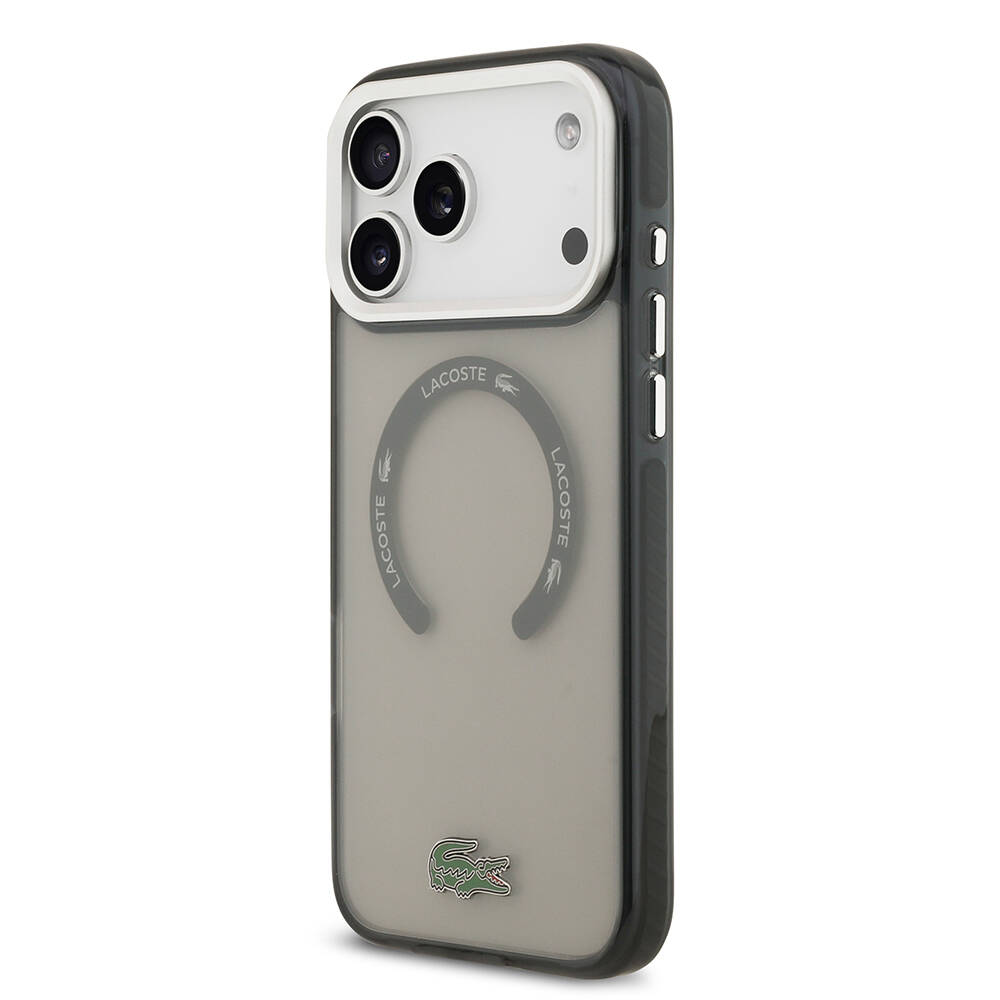 Apple iPhone 17 Pro Max Kılıf Lacoste Orjinal Lisanslı M-safe Şarj Özellikli İkonik Timsah Logolu Buzlu Kapak - 11