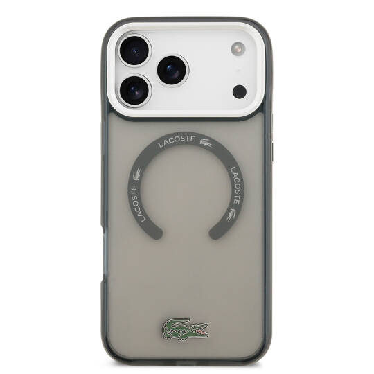 Apple iPhone 17 Pro Max Kılıf Lacoste Orjinal Lisanslı M-safe Şarj Özellikli İkonik Timsah Logolu Buzlu Kapak - 12