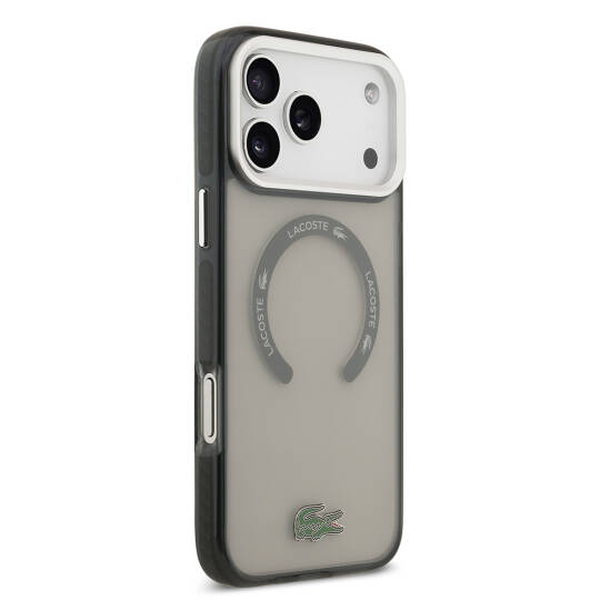 Apple iPhone 17 Pro Max Kılıf Lacoste Orjinal Lisanslı M-safe Şarj Özellikli İkonik Timsah Logolu Buzlu Kapak - 13