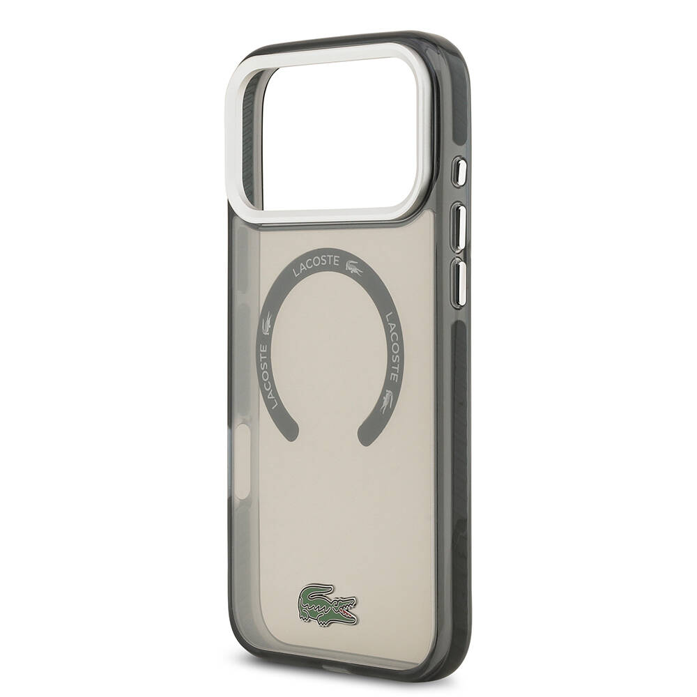 Apple iPhone 17 Pro Max Kılıf Lacoste Orjinal Lisanslı M-safe Şarj Özellikli İkonik Timsah Logolu Buzlu Kapak - 15