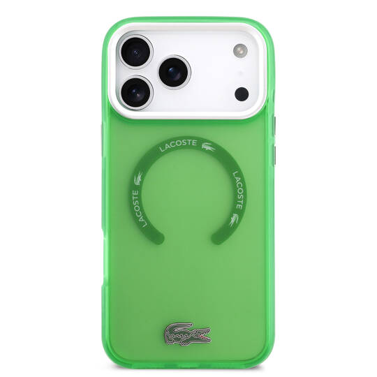 Apple iPhone 17 Pro Max Kılıf Lacoste Orjinal Lisanslı M-safe Şarj Özellikli İkonik Timsah Logolu Buzlu Kapak - 18