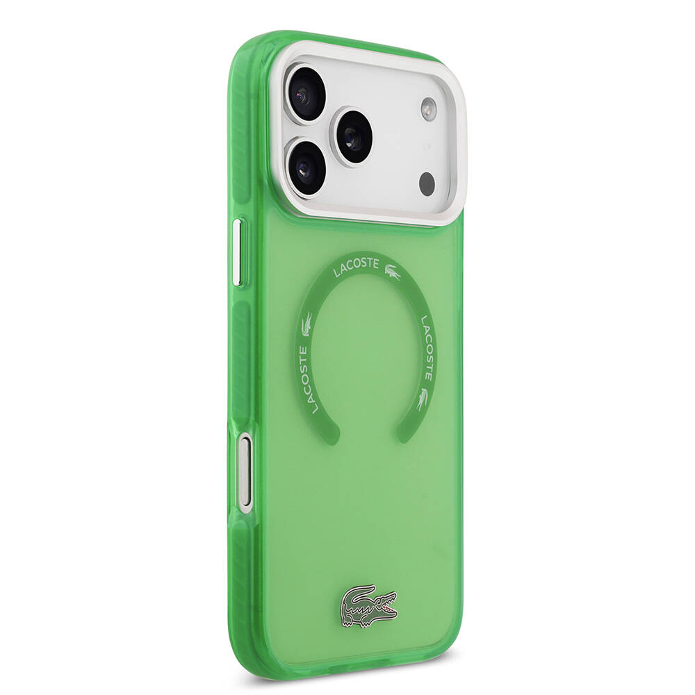 Apple iPhone 17 Pro Max Kılıf Lacoste Orjinal Lisanslı M-safe Şarj Özellikli İkonik Timsah Logolu Buzlu Kapak - 19