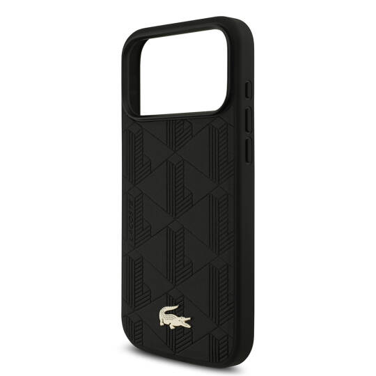 Apple iPhone 17 Pro Max Kılıf Lacoste Orjinal Lisanslı M-safe Şarj Özellikli PU Deri Tasarımlı Karışık Monogram Desenli Kapak - 8