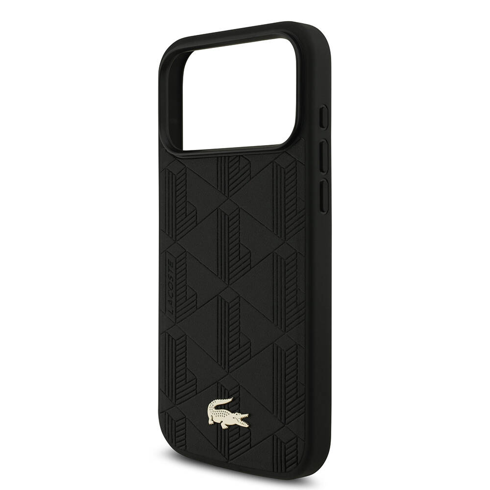 Apple iPhone 17 Pro Max Kılıf Lacoste Orjinal Lisanslı M-safe Şarj Özellikli PU Deri Tasarımlı Karışık Monogram Desenli Kapak - 8
