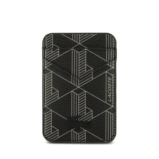 Apple iPhone 17 Pro Max Kılıf Lacoste Orjinal Lisanslı M-safe Şarj Özellikli PU Deri Tasarımlı Kartlıklı Karışık Monogram Desenli Kapak - 29