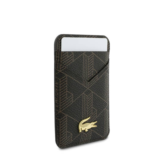 Apple iPhone 17 Pro Max Kılıf Lacoste Orjinal Lisanslı M-safe Şarj Özellikli PU Deri Tasarımlı Kartlıklı Karışık Monogram Desenli Kapak - 8