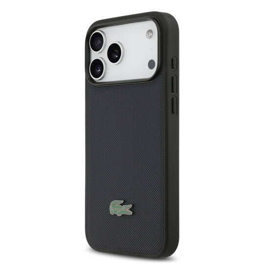 Apple iPhone 17 Pro Max Kılıf Lacoste Orjinal Lisanslı M-safe Şarj Özellikli PU Pike Desenli Metal Logolu Kapak - 10
