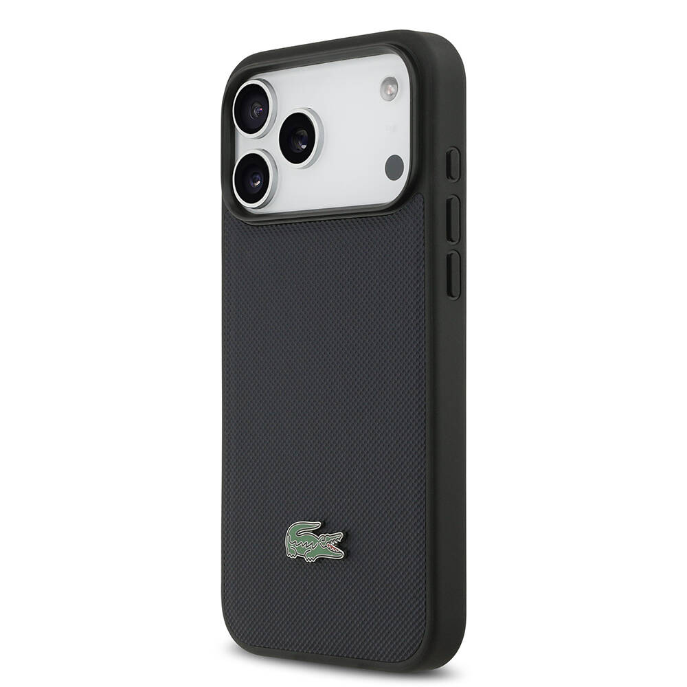 Apple iPhone 17 Pro Max Kılıf Lacoste Orjinal Lisanslı M-safe Şarj Özellikli PU Pike Desenli Metal Logolu Kapak - 10